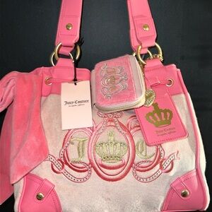 Juicy Couture Pink and Cream Shoulder Bag